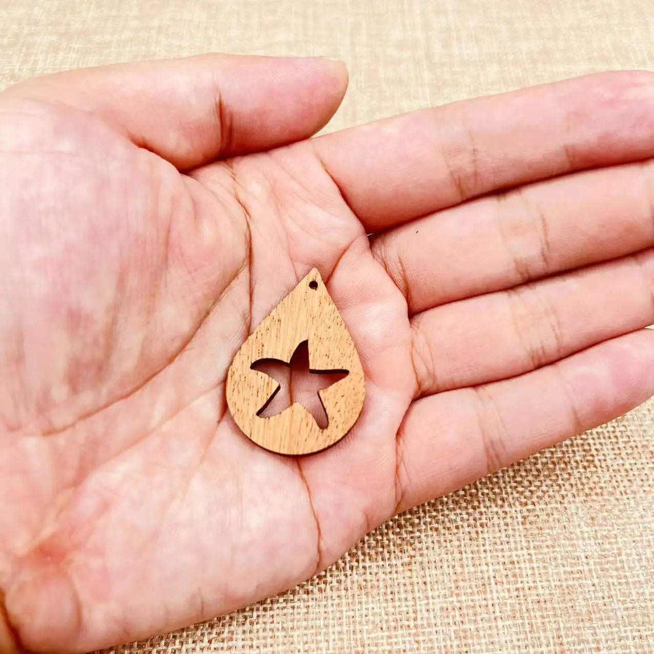 6pcs Unfinished Wood Sea Animal Ocean Starfish Charms Star Fish Earring Pendants For Jewelry Making DIY Handmade Crafte