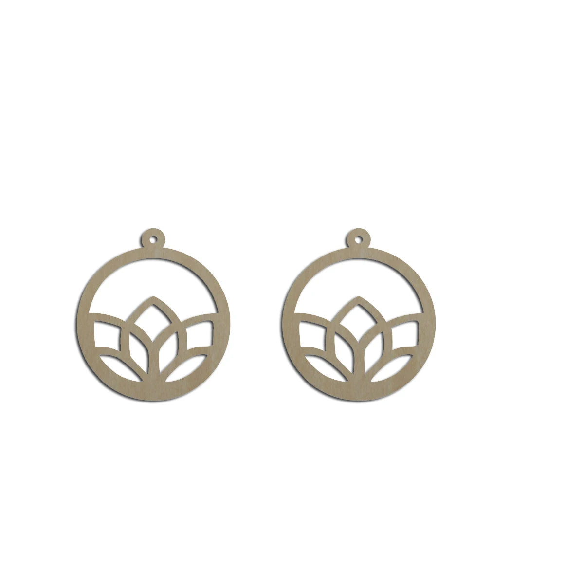 10pcs Unfinished Wood Blank Flower Circle Lotus Shape Macrame Earring Pendant Charms For DIY Jewelry Making