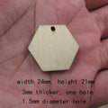 10 Pcs Unfinished Blank Wooden Geometric Hexagon Shape Cutout Plywood Connector Jewelry Finding Supplies For Earrings