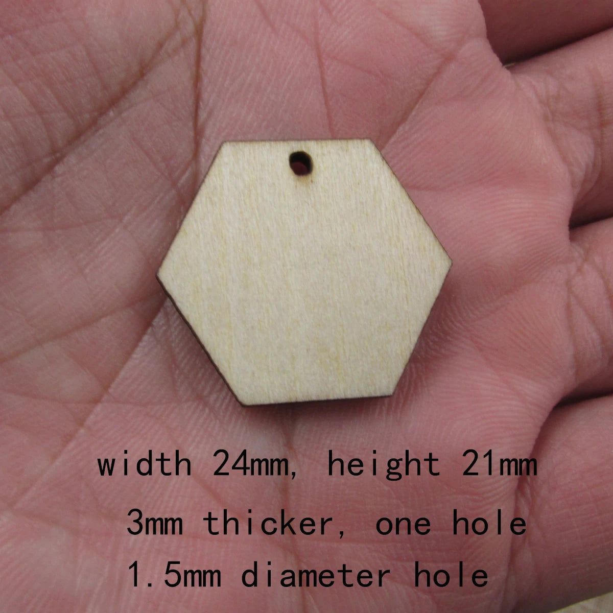 10 Pcs Unfinished Blank Wooden Geometric Hexagon Shape Cutout Plywood Connector Jewelry Finding Supplies For Earrings