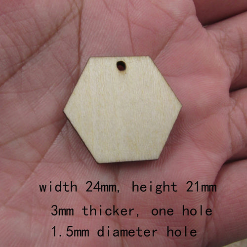 10 Pcs Unfinished Blank Wooden Geometric Hexagon Shape Cutout Plywood Connector Jewelry Finding Supplies For Earrings