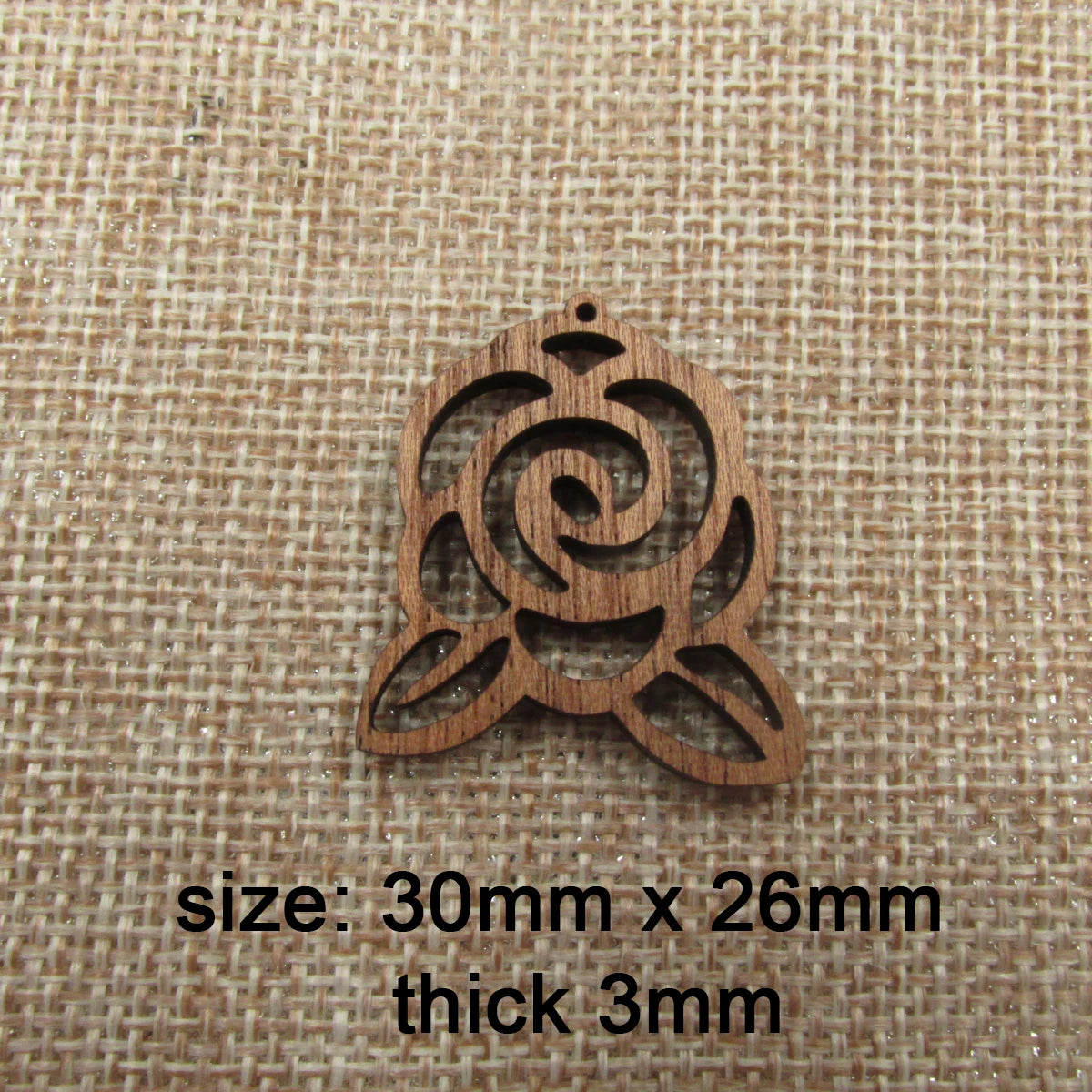 6pcs Unfinished Wooden Charms Flower Rose Laser Cut Wood Pendants Antique Jewelry Making DIY Handmade Craft
