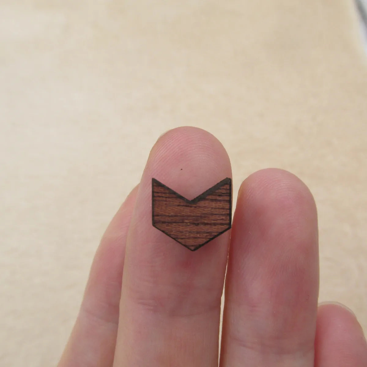 Mini Wooden Cabochon Laser Cut Blanks Wood Chev Cutout For Earring Stud Making Jewerly Supplies