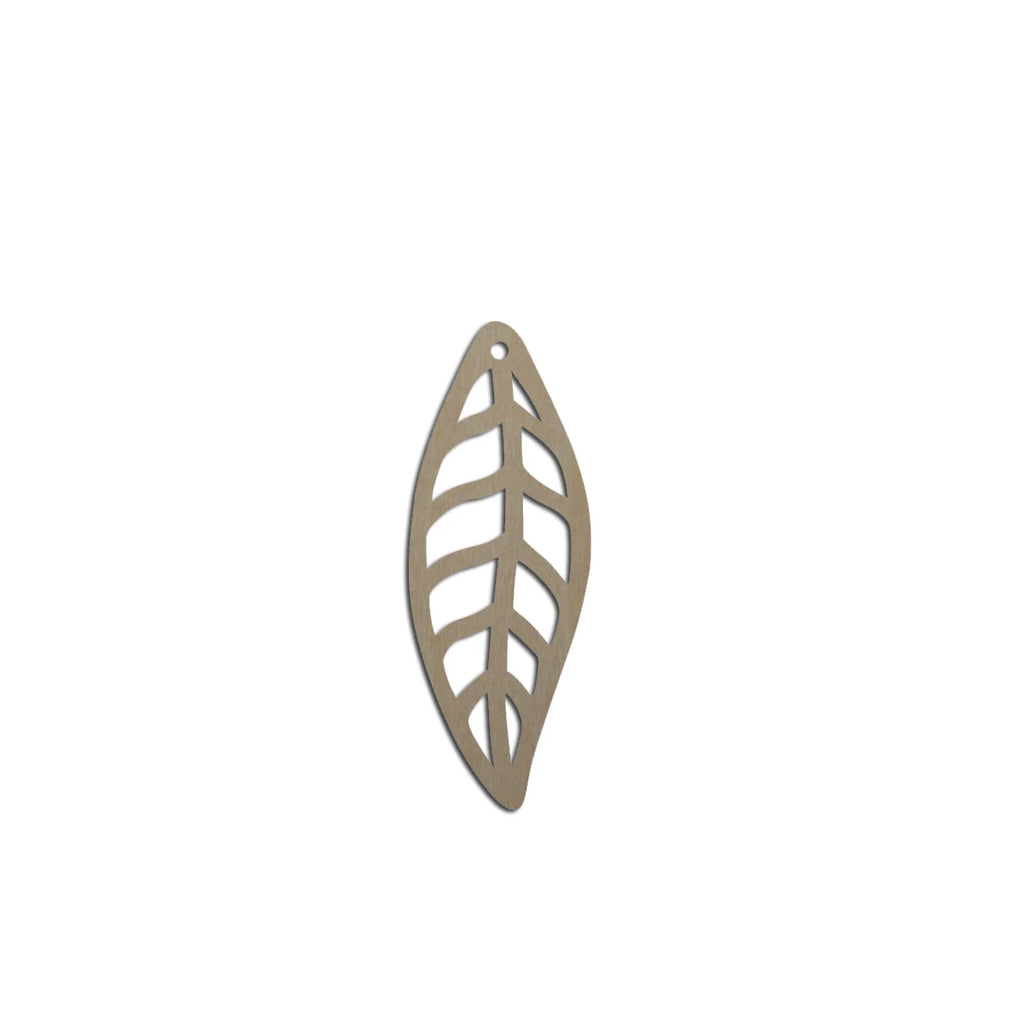 10pcs Laser Cut Unfinished Blank Wood Leaf Shape Earring Pendant Jewelry Leaves Charm Finding For DIY Making Project