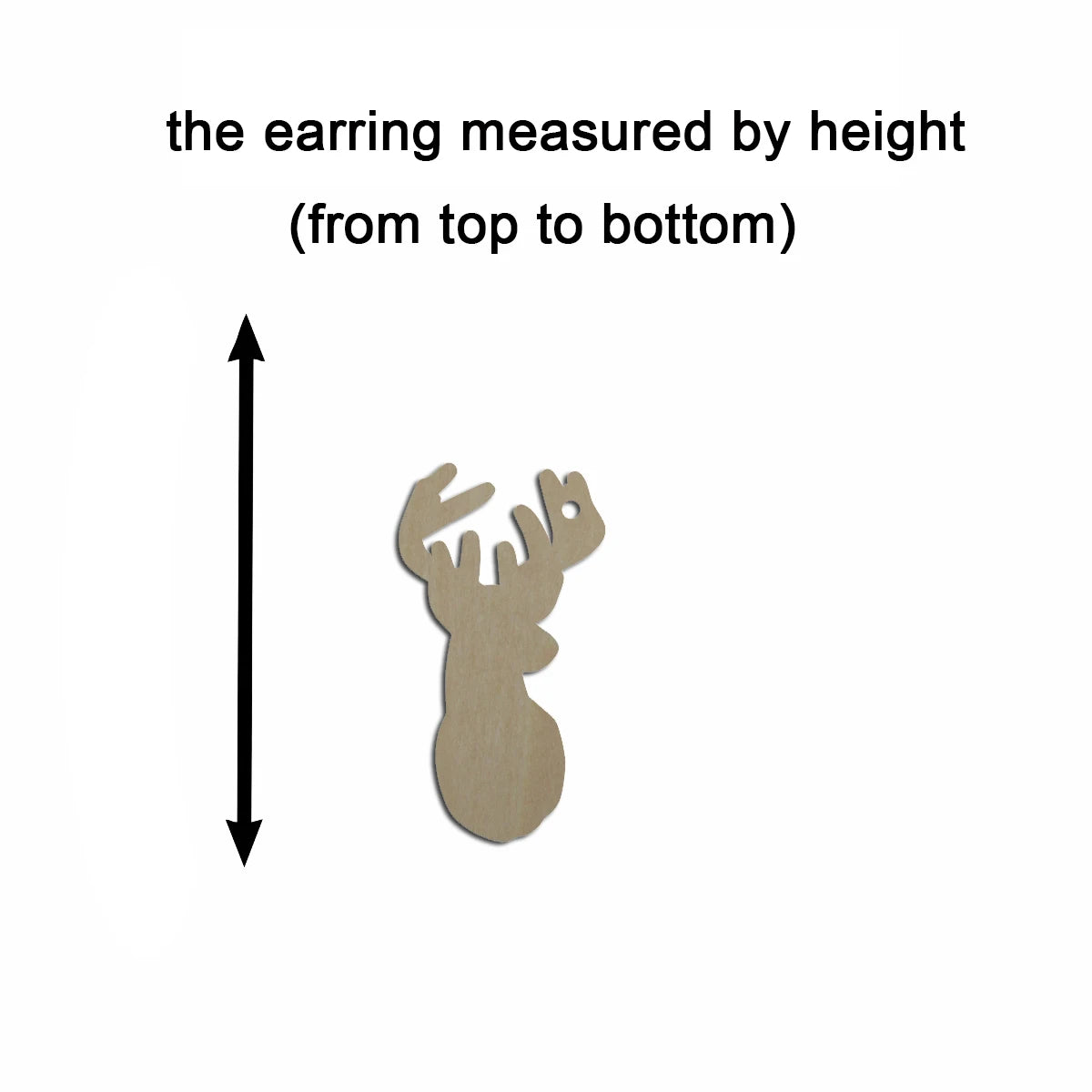 10pcs Multiple Size Unfinished Wooden Blanks Animal Deer Head Cutout Shape Dangle Earring For Jewelry Supplier