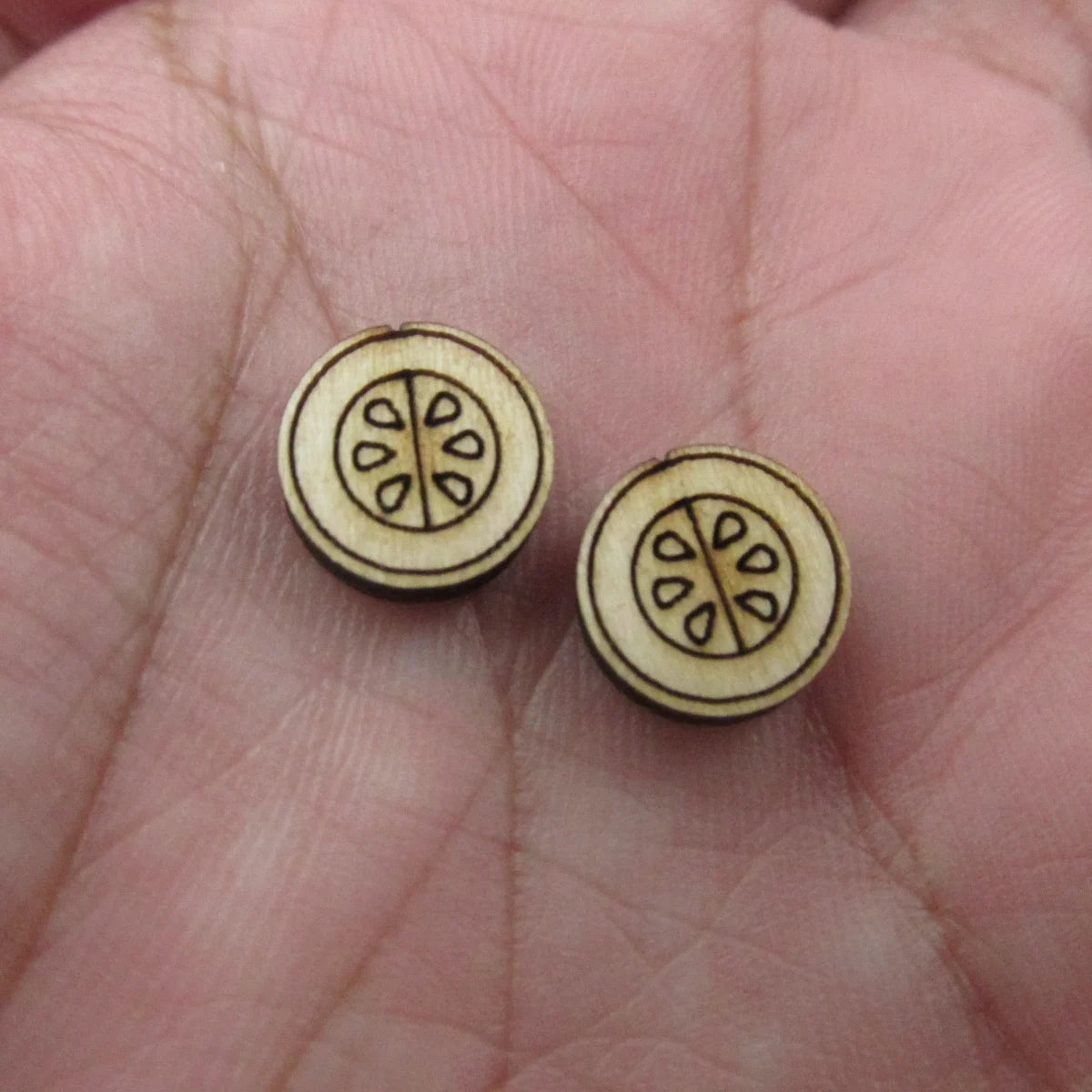 5 Pair Unfinished Blank Wooden Fruits Grapefruit Slice Honeydew Cabochon Grapes Post Blueberry Blackberry Wood Earrings Stud