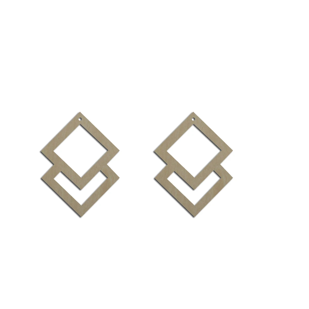 10pcs Unfinished Wood Blank Geometric Double Diamond Shape Macrame Earring Part Findings Wholesale For DIY Jewelry Making