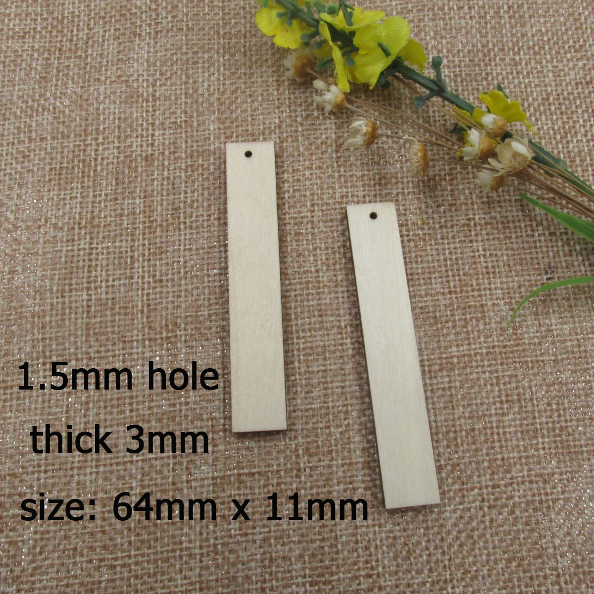 10pcs Unfinished Wooden Rectangle Earrings Blank Wood Hanging Ornaments Natural Hollow Charms Pendants for Dangle Earring