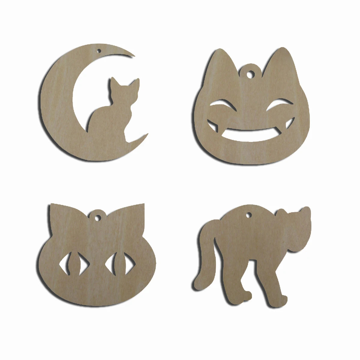 10pcs Bulk Unfinished Wooden Blank Holiday Halloween Black Cat Cutout Shape For Spooky Horror Theme Earring