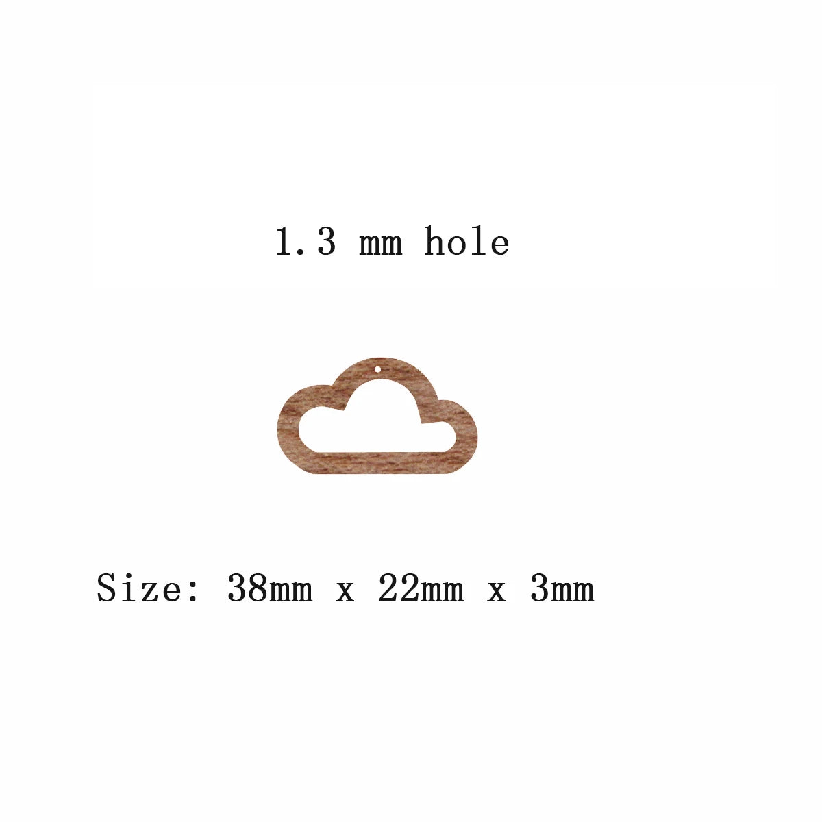 6pcs Unfinished Blank Solid Wooden Weather Cloud Outline Macrame Earring Charms Pendant for Jewelry Making