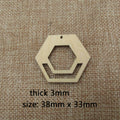 10pcs Unfinished Wooden Blanks Geometric Hexagon Shape Cutouts Frame Wood Macrame For DIY  Findings Jewelry Supplies