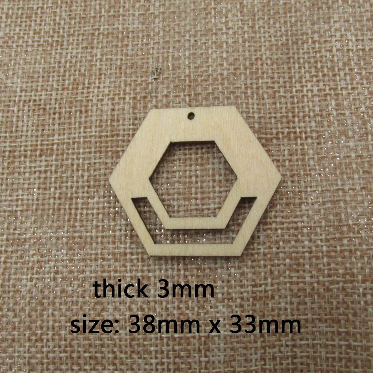 10pcs Unfinished Wooden Blanks Geometric Hexagon Shape Cutouts Frame Wood Macrame For DIY  Findings Jewelry Supplies