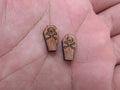 5 Pair Unfinished Blank Wood Cabochon Holidays Halloween Coffin Wooden Cutout Shapes For DIY Stud Earrings Supplies