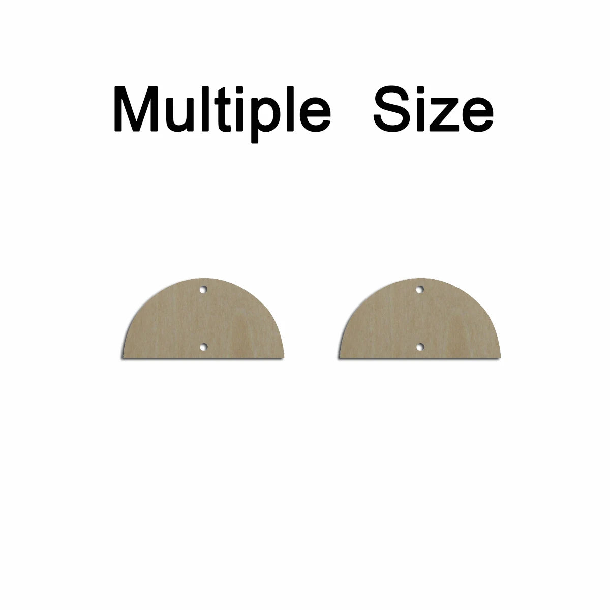 10pcs Multiple Size Unfinished Wooden Blanks Two Holes Semi Circle Cutout Shape Dangle Earring For Jewelry Supplier