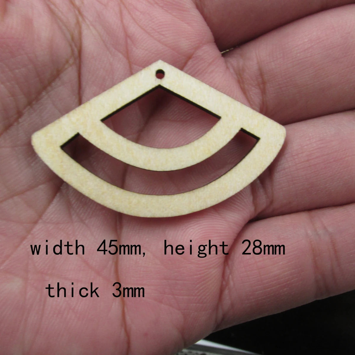 10pcs 1.75 Width Unfinished Wooden Blanks Fan Arch Macrame DIY Earrings Findings Accessories Supplies