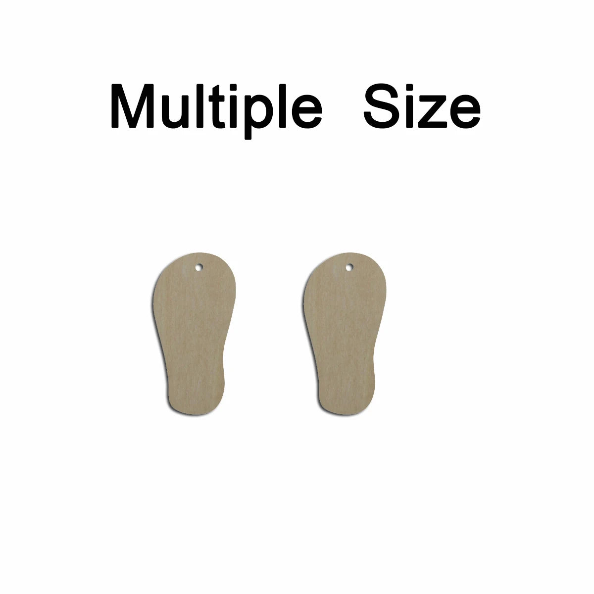 10pcs Multiple Size Unfinished Wooden Blanks Summer Beach Flip Flop Cutout Shape Dangle Earring For Jewelry Supplier