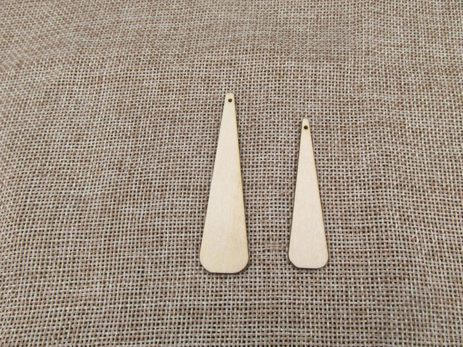 Unfinished Wood Blank Tiny Geometric Long Length Shape Earring Pendant Jewelry Finding For DIY Project Making Kit