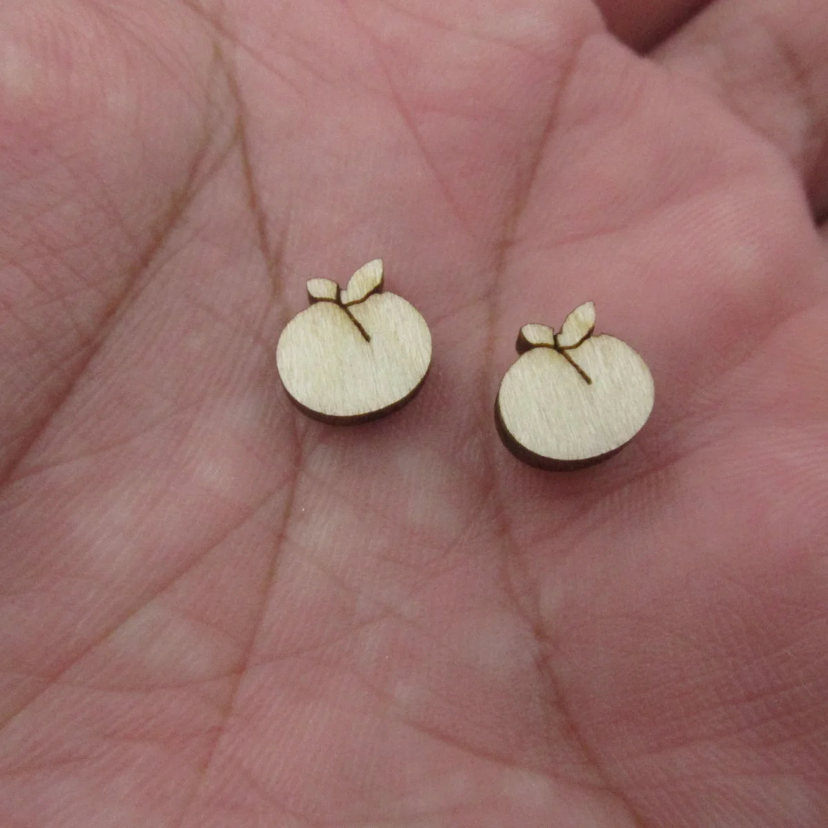 5 Pair Unfinished Blank Wooden Food Fruits Lemon Peach Cabochon Pineapple Post Cherry Wood Earrings Stud Jewerly Finding