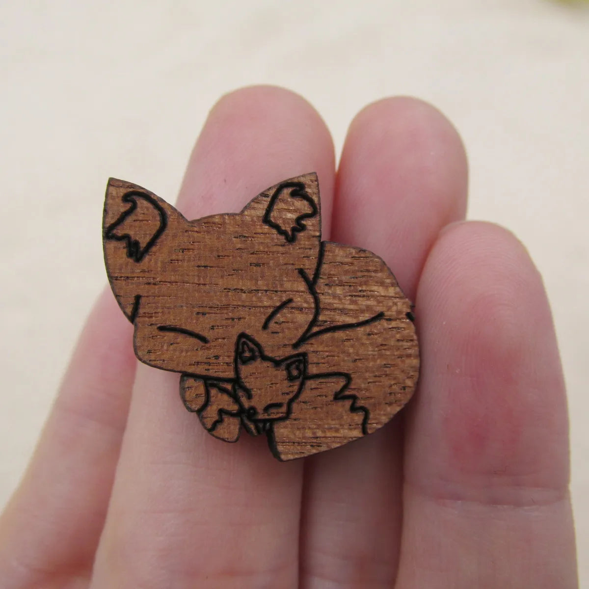 Laser Cut Unfinished Wooden Animal Fox Charm Pendant Jewerly Finding Perfect for Earring Brooch Necklace