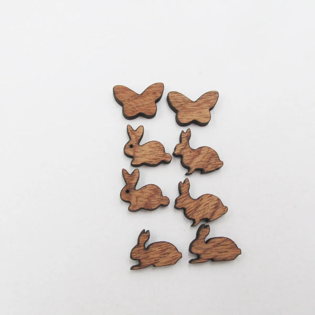 DIY Blank Wood Earring Charms Laser Cut Jewelry Butterfly Bunny Rabbit Cabochon Earring Supplies
