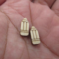 5 Pair Unfinished Blank Wood Cabochon Back to School Style Post Glue Crayon Pencil Earrings Stud Jewerly Findings