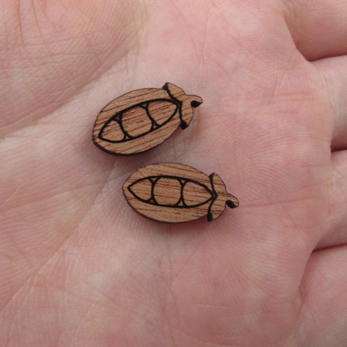5 Pair Unfinished Blank Wooden Cabochon Wood Eggplant Chili Hot Pepper Pease Shape Cutouts For DIY Craft Earring Stud