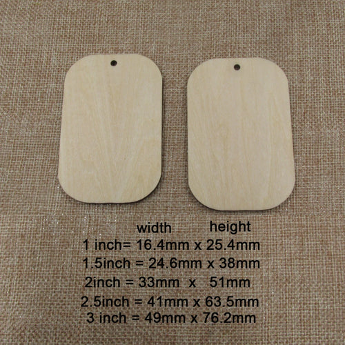10pcs All Size DIY Unfinished Laser Cut Wood Earrings Blanks Hollow Rounded Rectangle Shape For Jewelry Accessories