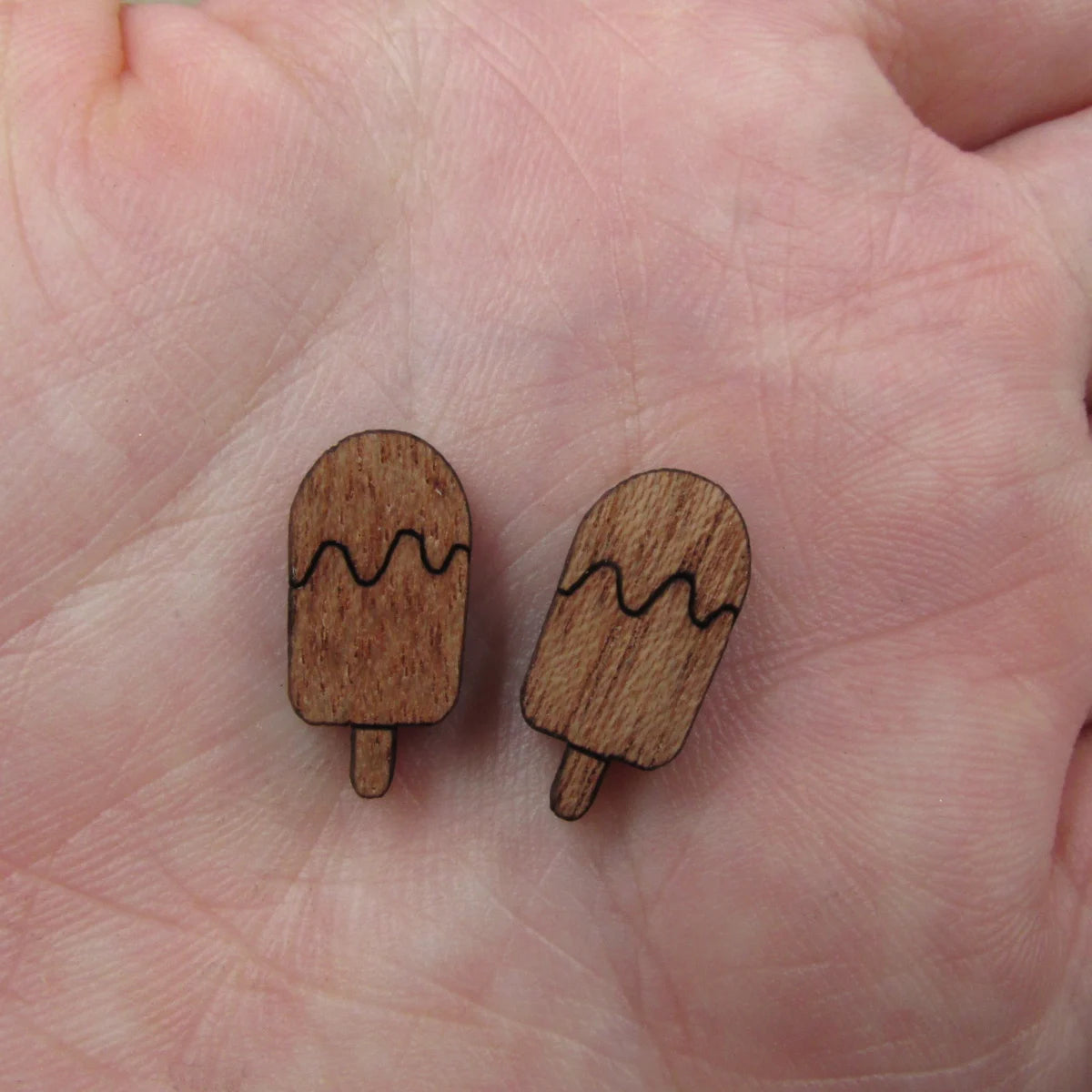 5 Pair Unfinished Blank Foods Wood Cabochon Ice Creams Wooden Shape Charms Pendant For DIY Jewerly Earrings Suppliers
