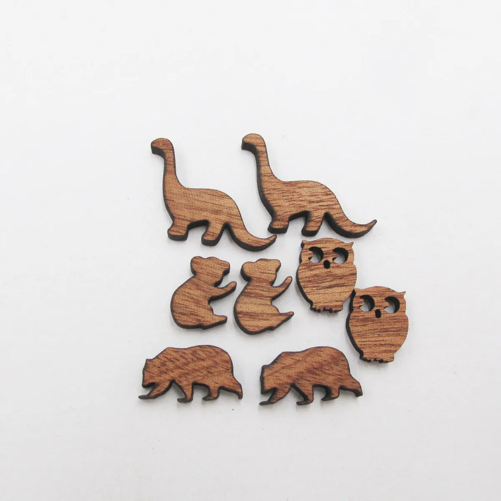 Laser Cut Animal Dino owl Bear Koala DIY Wooden Earring Charms Wood Cabochon Jewelry Earring Supplies