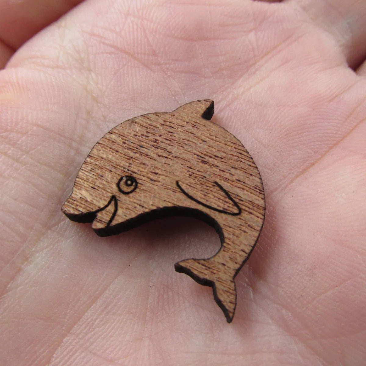 3 Pair Unfinished Under the Sea Ocean Animal Wooden Dolphin Shape Cutout For Brooches Pin Magnet Pendant Jewerly Diy Making