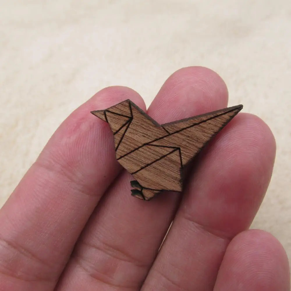 6pcs Laser Engraved Wooden Bird Pendant Unfinished Solid Wood Accessory Jewerly Finding Making For Diy Project