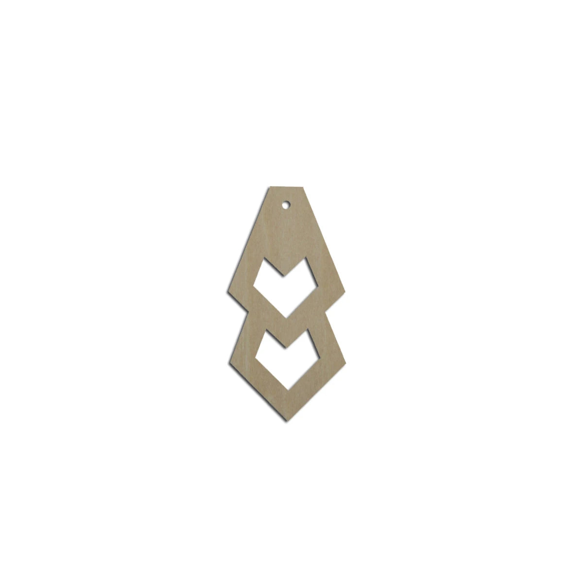 10pcs Laser Cut Unfinished Blank Wood Geometric Rhombus Diamond Cutout Shape Earring Pendant Jewelry Charm Finding