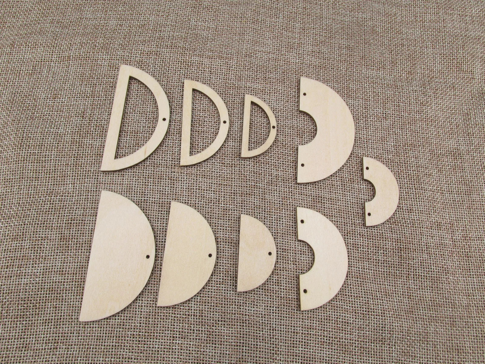 Unfinished Plywood Blank Geometric Half Circle Wooden Earring Pendant With Hole Jewelry Finding For DIY Project Making Kit