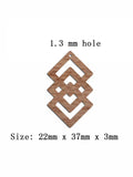 6pcs Unfinished Blank Wooden Geometric Squares Shape Wood Drop Earring Charms Pendant for DIY Jewelry Making