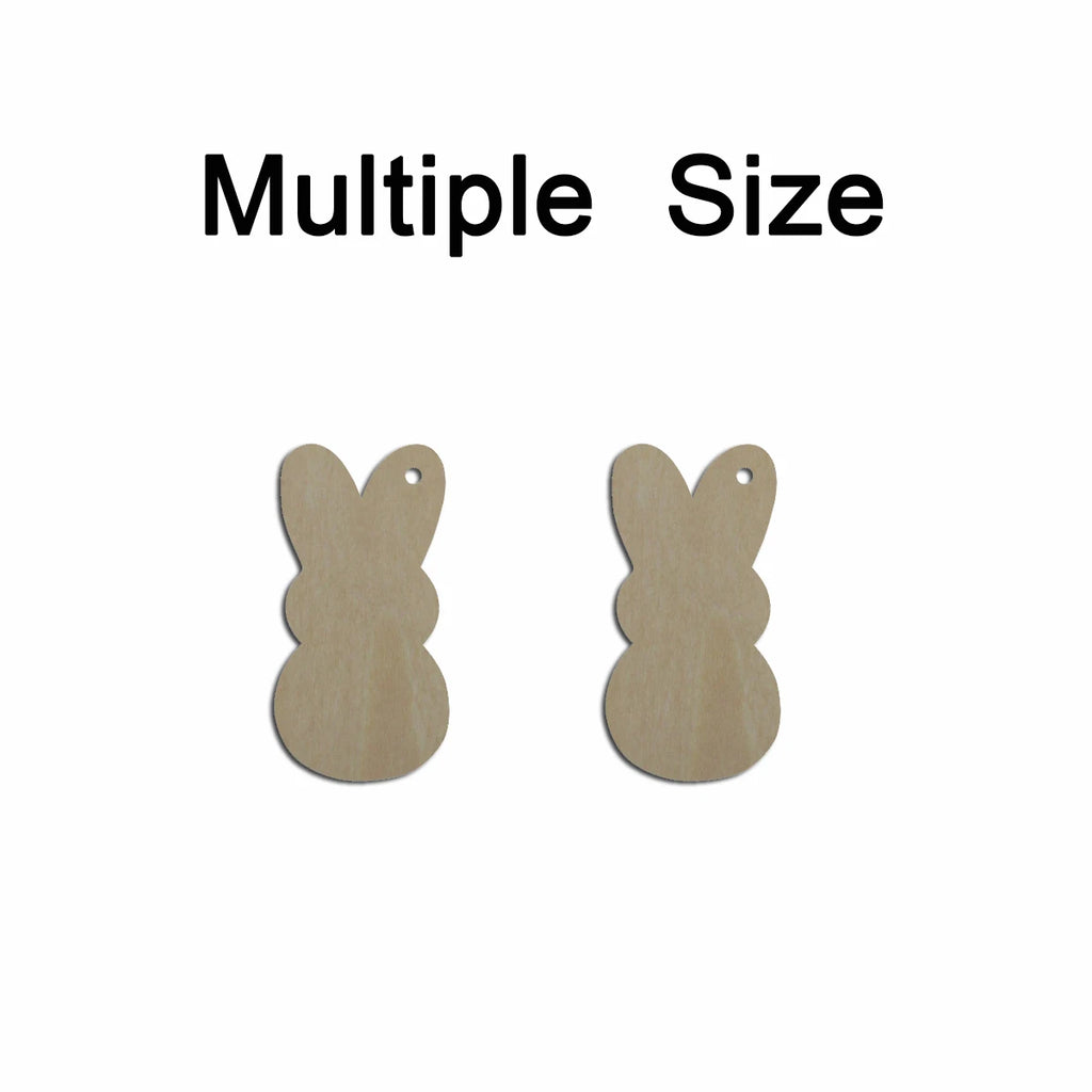 10pcs Multiple Size Unfinished Wooden Blanks Easter Bunny Rabbit Cutout Shape Dangle Earring For Jewelry Supplier