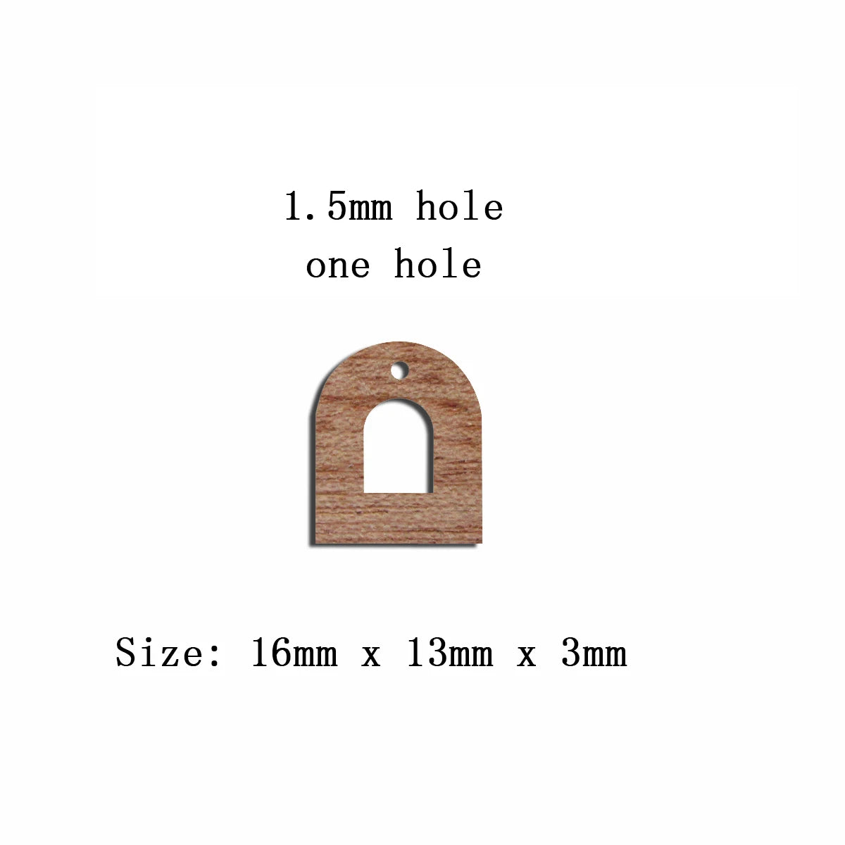 6pcs Unfinished 16mm x 13mm Blank Window Wooden U Semi Circle Post Stud Earring Connector Pendant for Jewelry Making