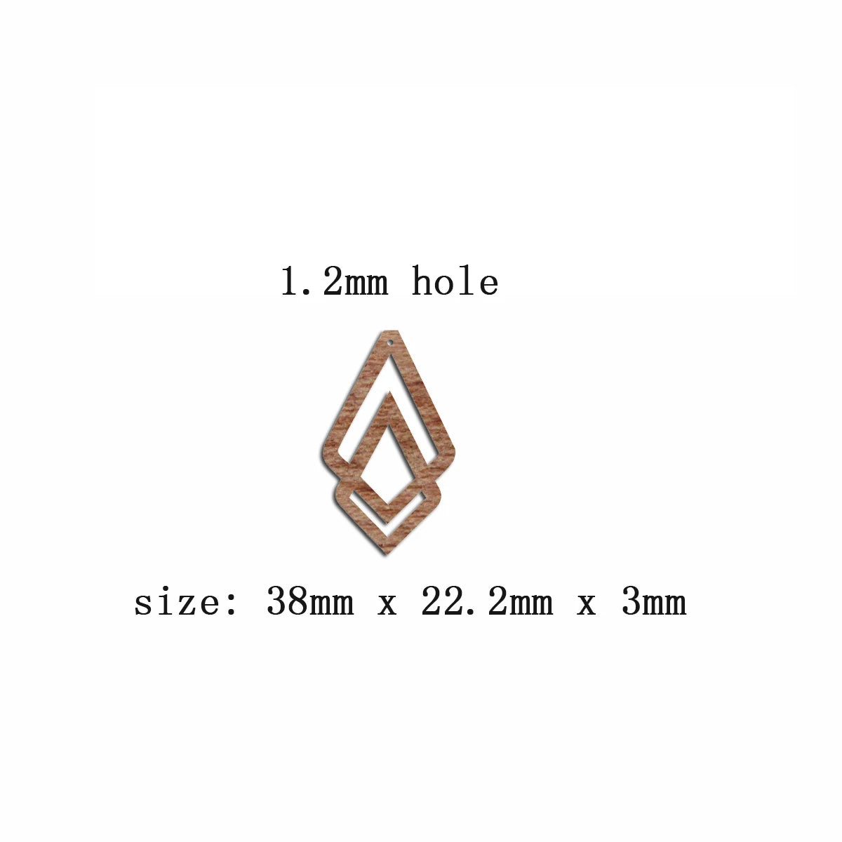 6pcs Unfinished Blank Wooden Geometric Tie Shape Macrame Wood Earring Charms Pendant for Jewelry Making