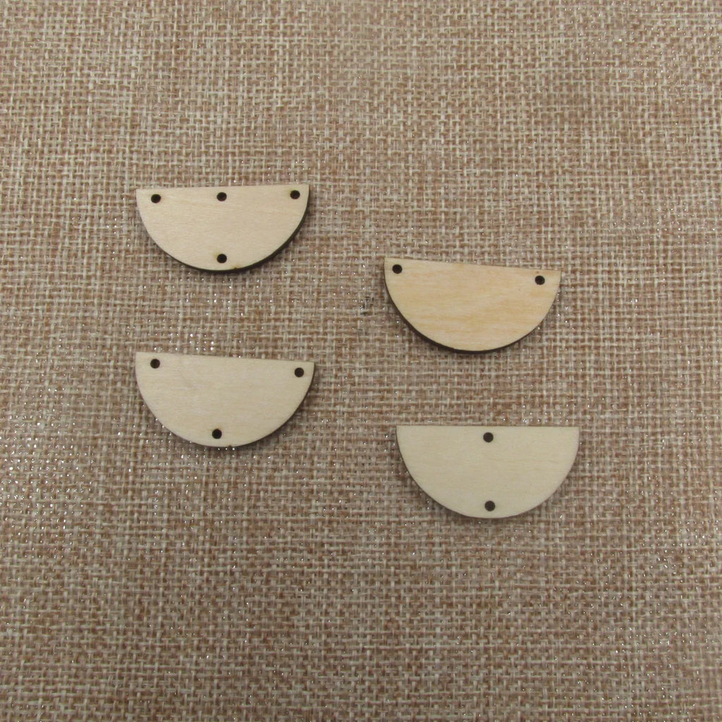 10 Pcs 32mm x 16mm Unfinished Blank Wooden Half Circle Shape Cutout Plywood Connector Jewelry Finding Supplies