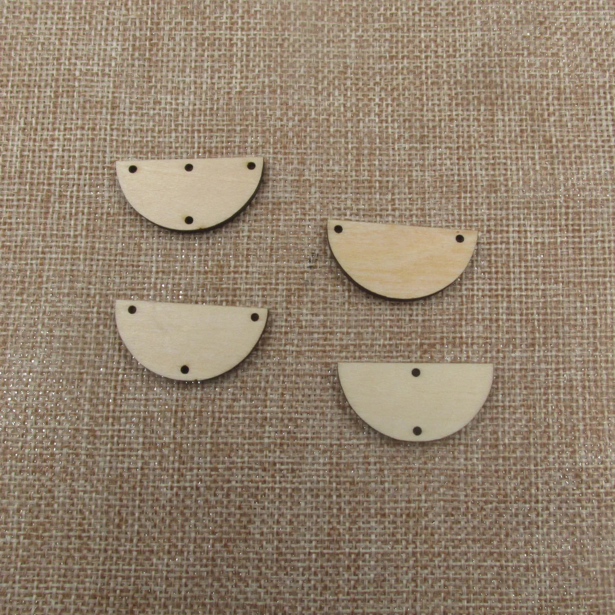 10 Pcs 32mm x 16mm Unfinished Blank Wooden Half Circle Shape Cutout Plywood Connector Jewelry Finding Supplies