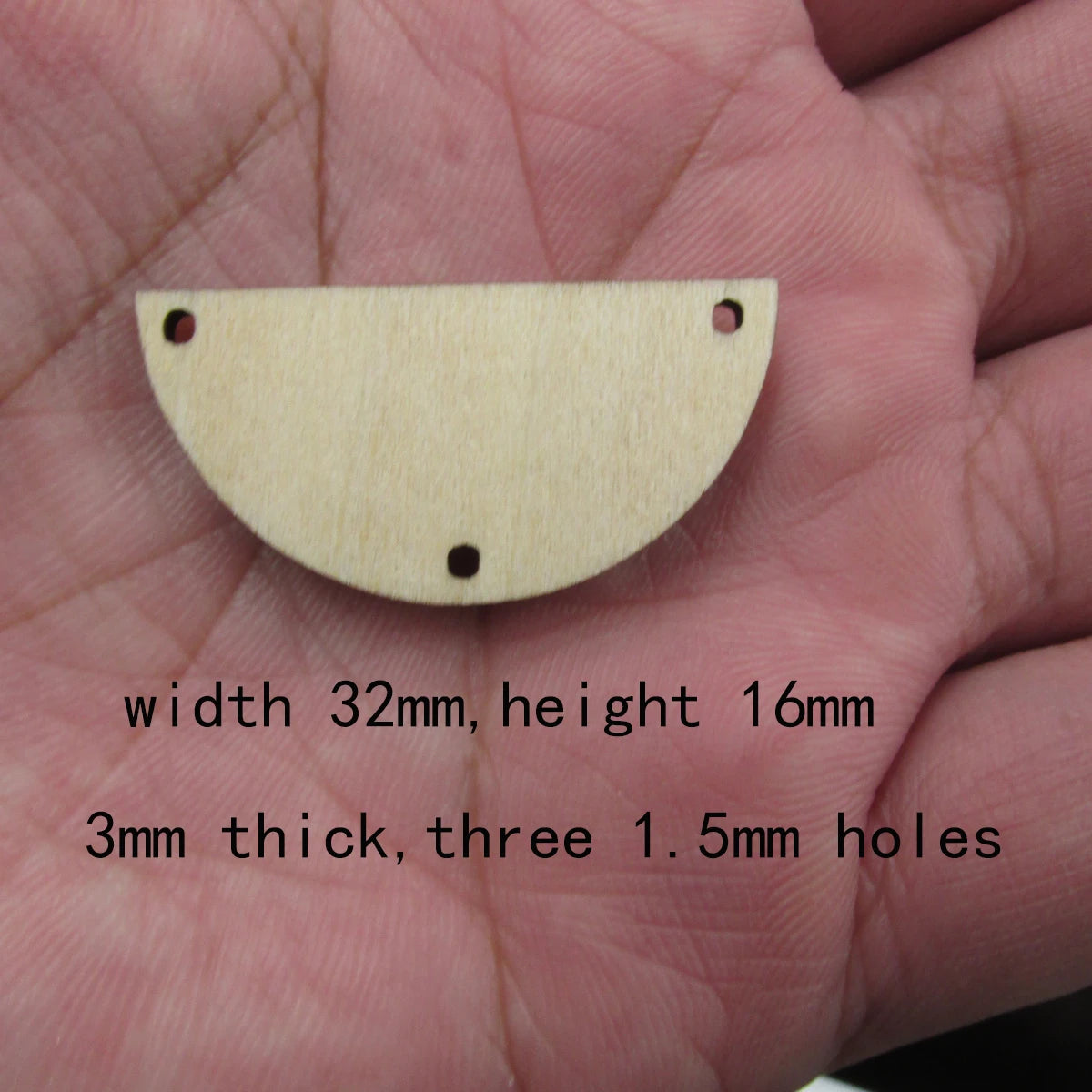 10 Pcs Unfinished Blank Wooden Half Circle Shape Cutout Plywood Connector Jewelry Finding Supplies For Earrings