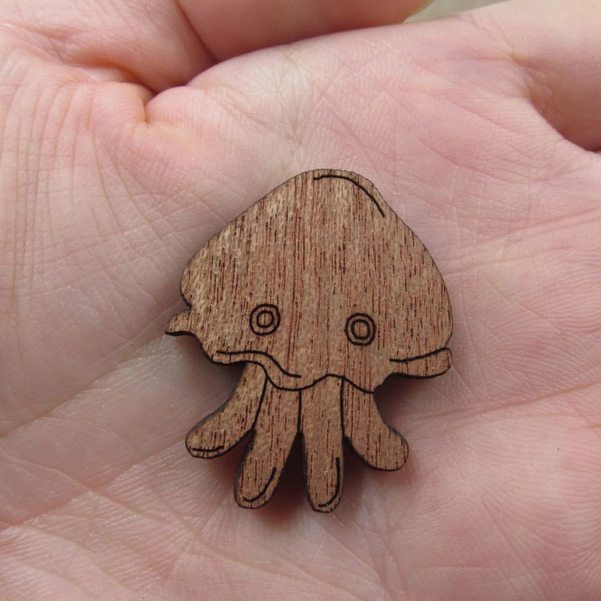 3 Pair Unfinished Under the Sea Ocean Animal Wooden Octopus Shape Cutout For Brooches Pin Magnet Pendant Jewerly Diy Making