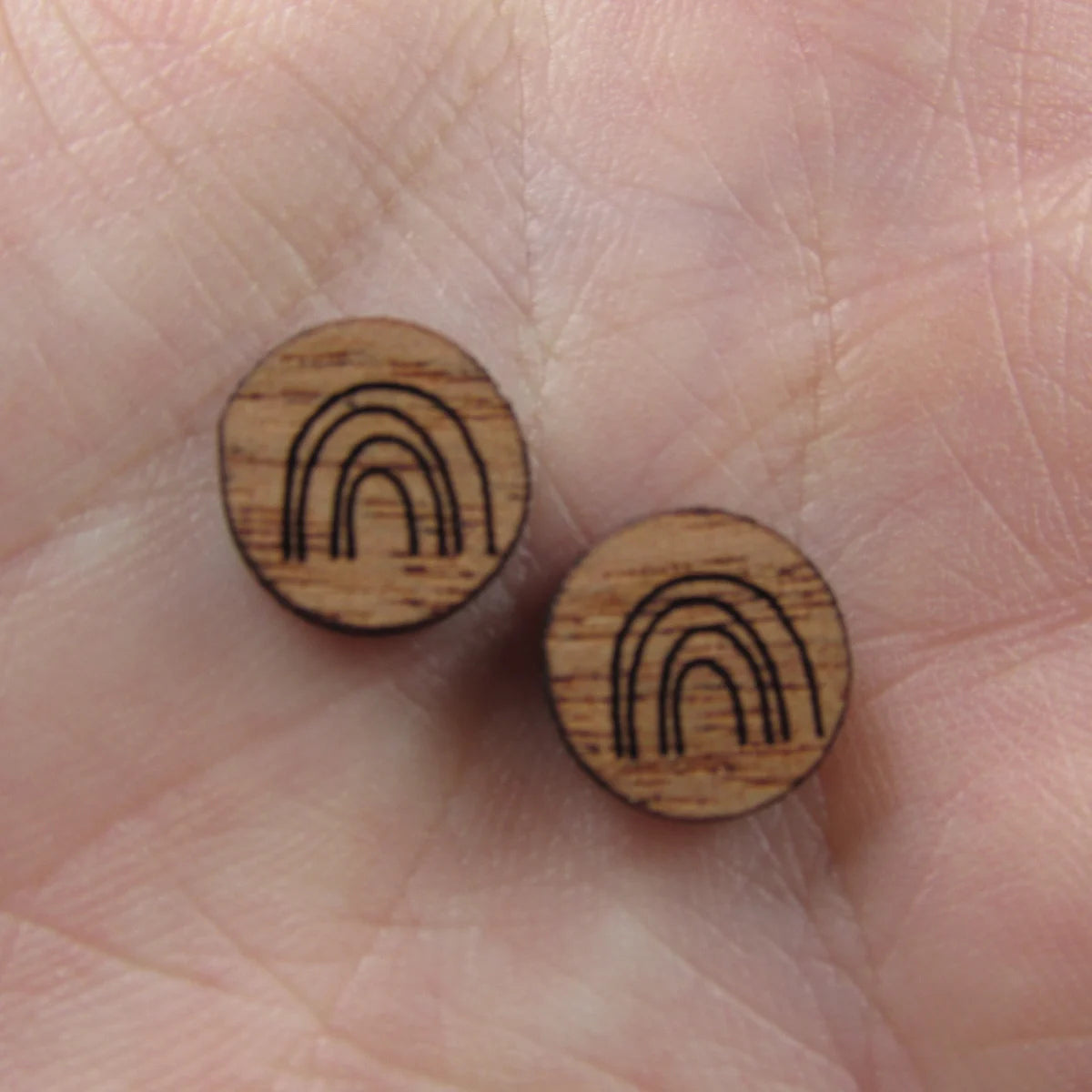5 Pair Unfinished Blank Weather Wood Rainbow Wooden Cutout Shapes For DIY Stud Earrings Supplies