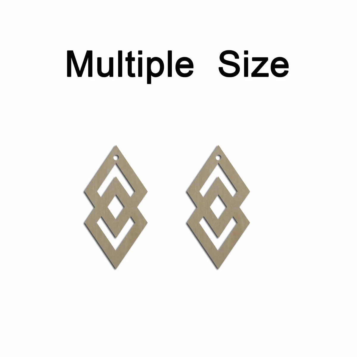 10pcs Unfinished Wood Blank Laser Cut Geometric Diamond Shape Macrame Earring Part Findings Wholesale For DIY Jewelry Making