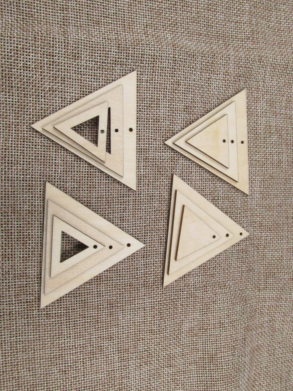 Unfinished Wood Blank Geometric Classic Triangle Shape Earring Pendant Jewelry Finding For DIY Project Making Kit
