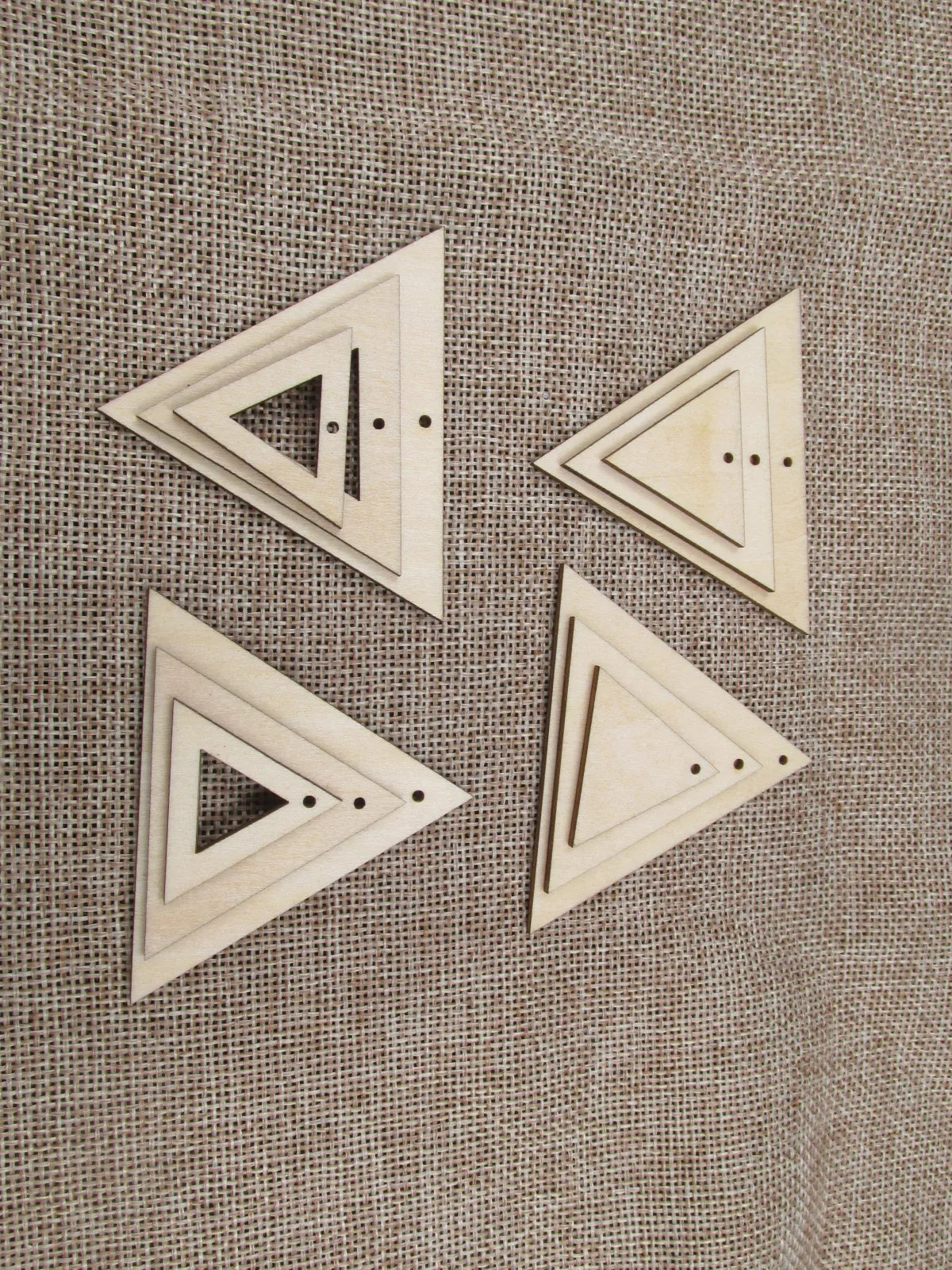 Unfinished Wood Blank Geometric Classic Triangle Shape Earring Pendant Jewelry Finding For DIY Project Making Kit