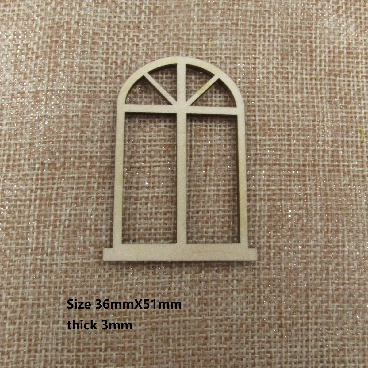10pcs Unfinished Wood Dollhouse Windows Fairy Garden Church Diorama Bird House Windows Crafts Doll House Mirror Wall Art