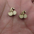 5 Pair Unfinished Blank Wooden Food Fruits Lemon Peach Cabochon Pineapple Post Cherry Wood Earrings Stud Jewerly Finding