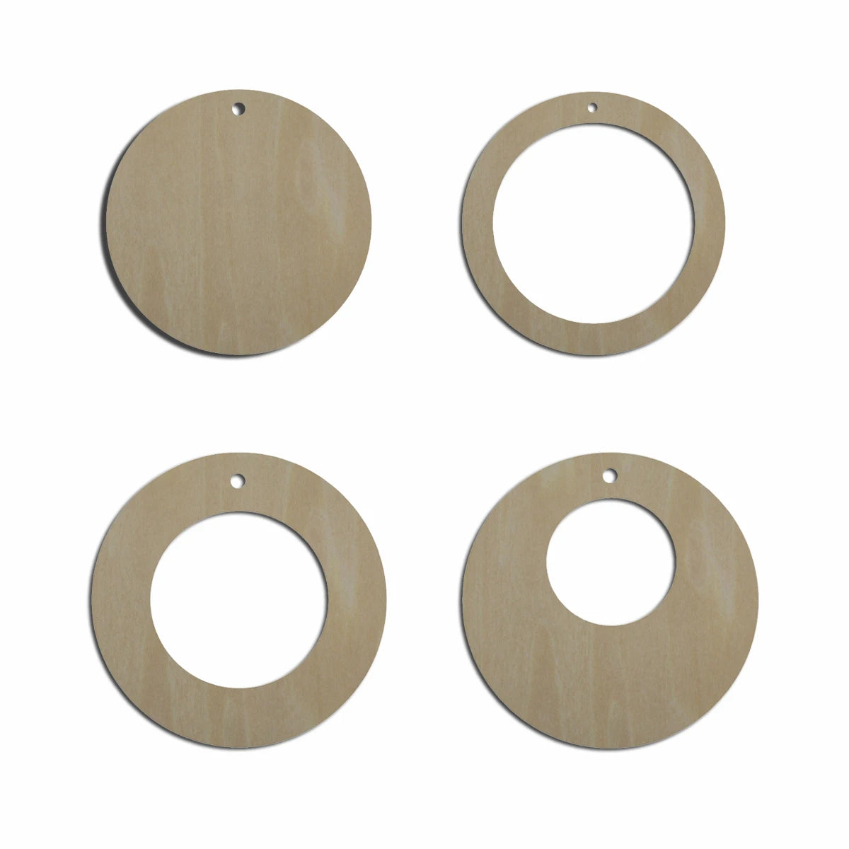 10pcs Laser Cut Unfinished Blank Wood Geometric Shape Hollow Circle Earring Pendant Jewelry Charm Finding For DIY Making Project