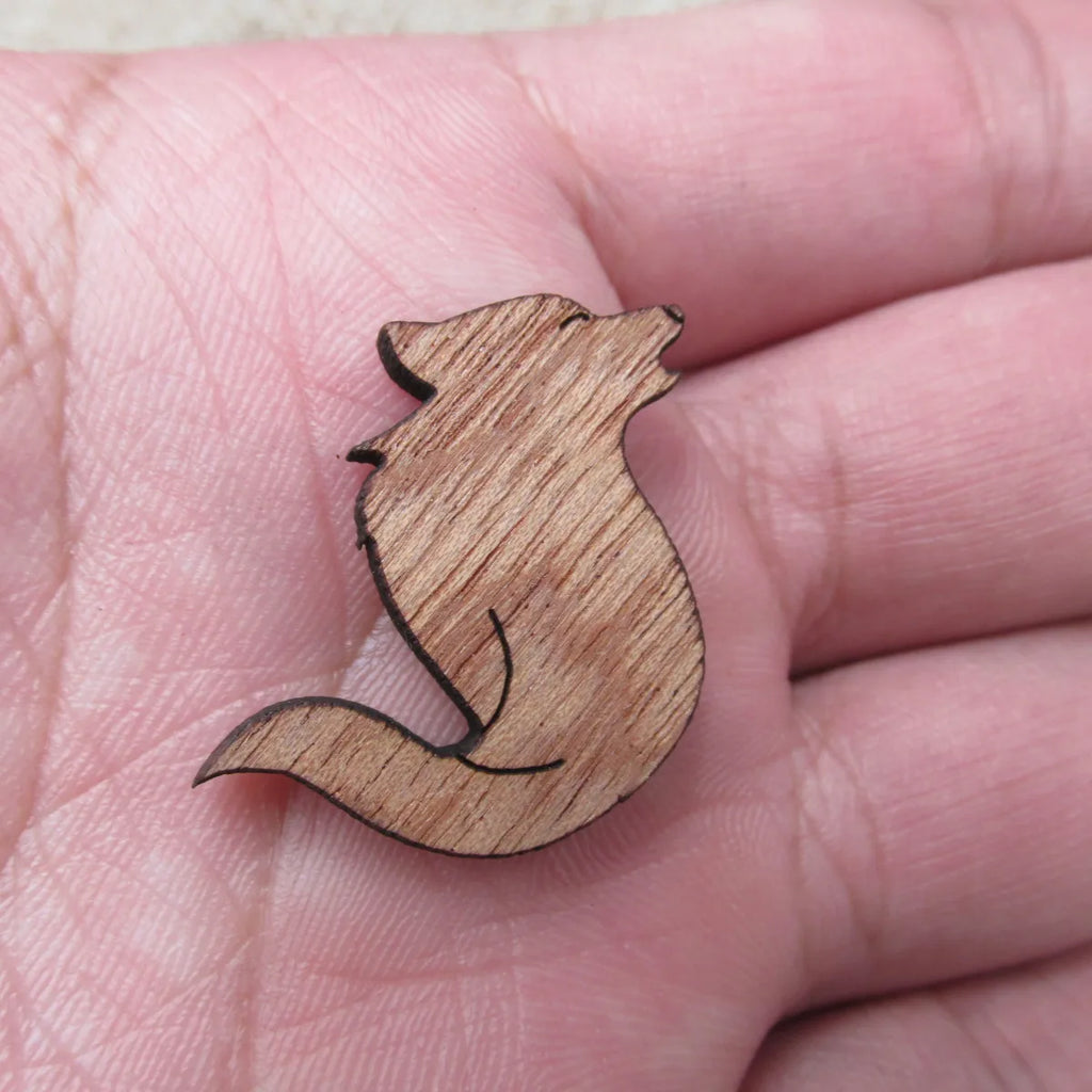 Unfinished Wooden Geometric Animal Wolf Head Part Accessory For Brooches Enamel Pin Coat Bag Jewelry Diy Making