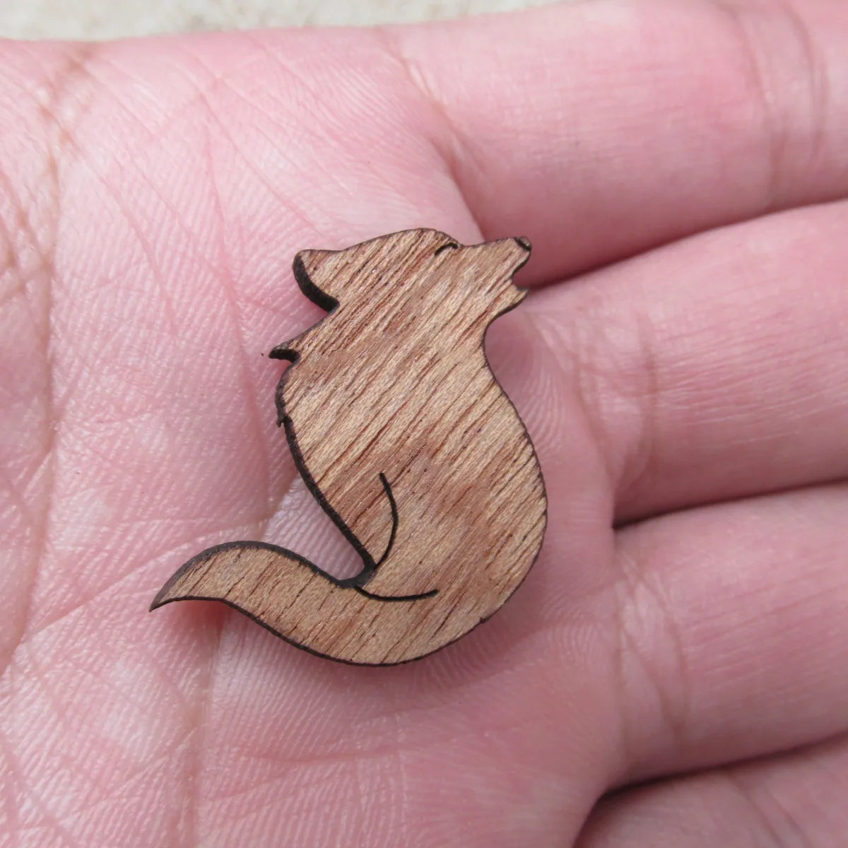 Unfinished Wooden Geometric Animal Wolf Head Part Accessory For Brooches Enamel Pin Coat Bag Jewelry Diy Making